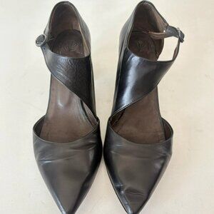 Coclico Black Leather D'orsay Block 2.75” Heels Pointed Toe Made Spain Women 8.5